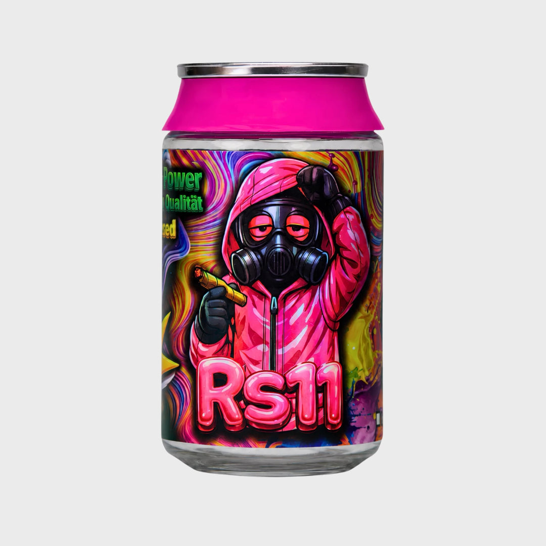 Loom DNT-9 Blüten Dose RS11 im Getränkedosen-Look mit pinker Comic-Figur