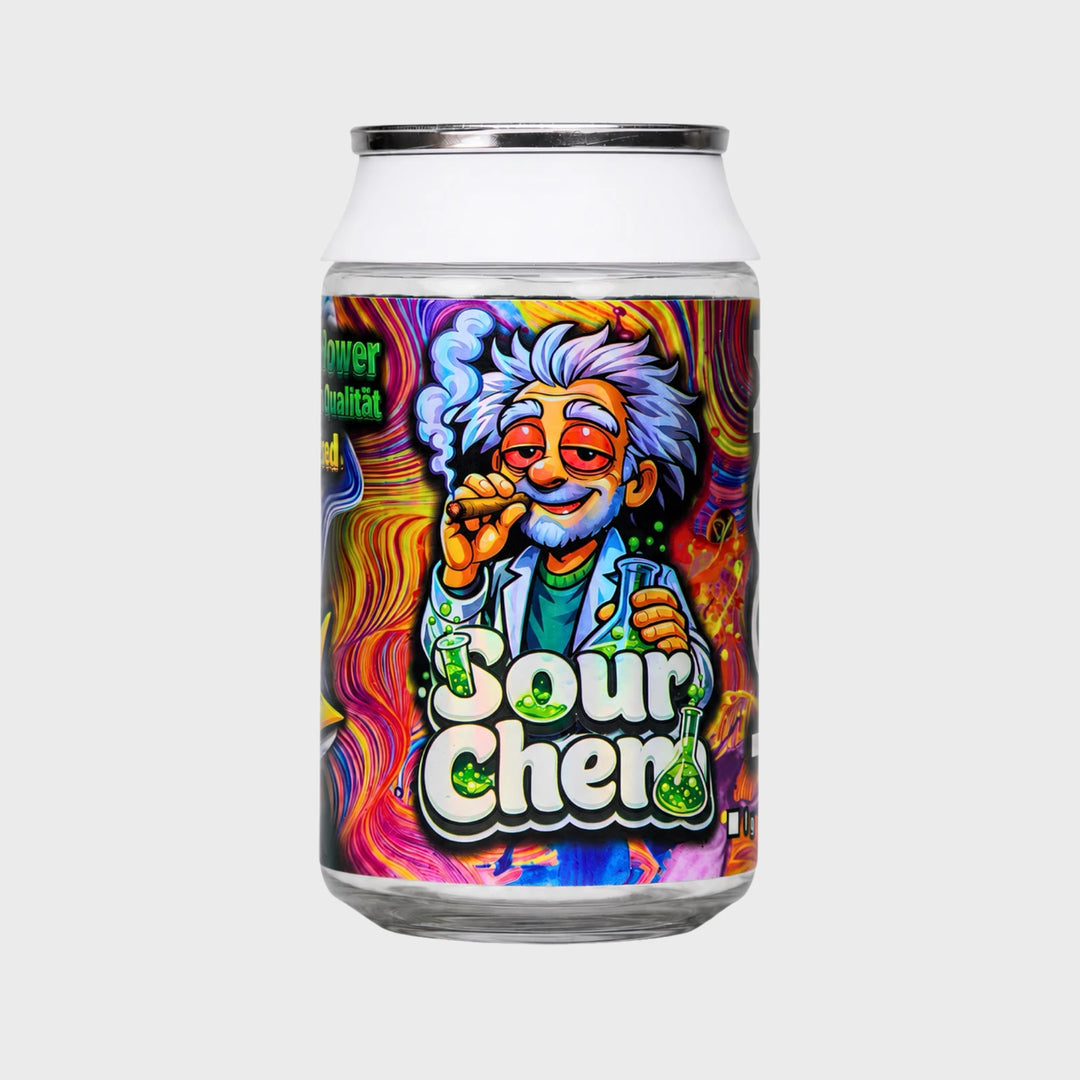 Loom DNT-9 Blüten Dose Sour Cherry im Getränkedosen-Look mit Comic-Wissenschaftler