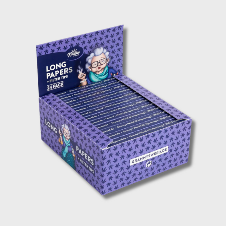 Granny's Long Papers mit Filtertips – 108x45 mm, King Size, Ungebleicht