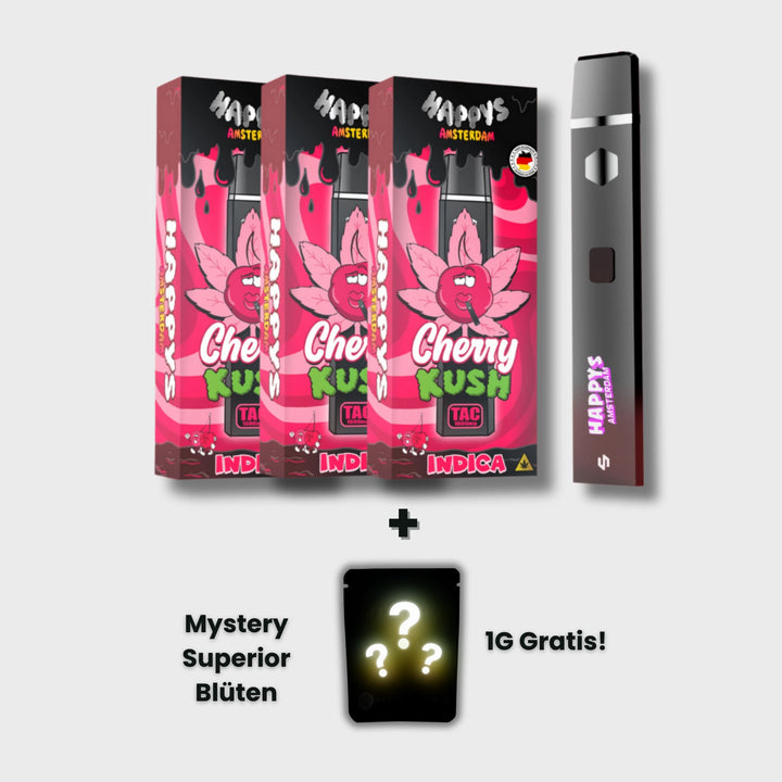 Happys Amsterdam Premium 1ml TAC Vape Cherry  Kush - Indica