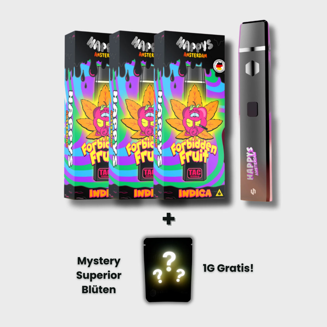 Happys Amsterdam Premium 1ml TAC Vape Forbidden Fruit - Indica