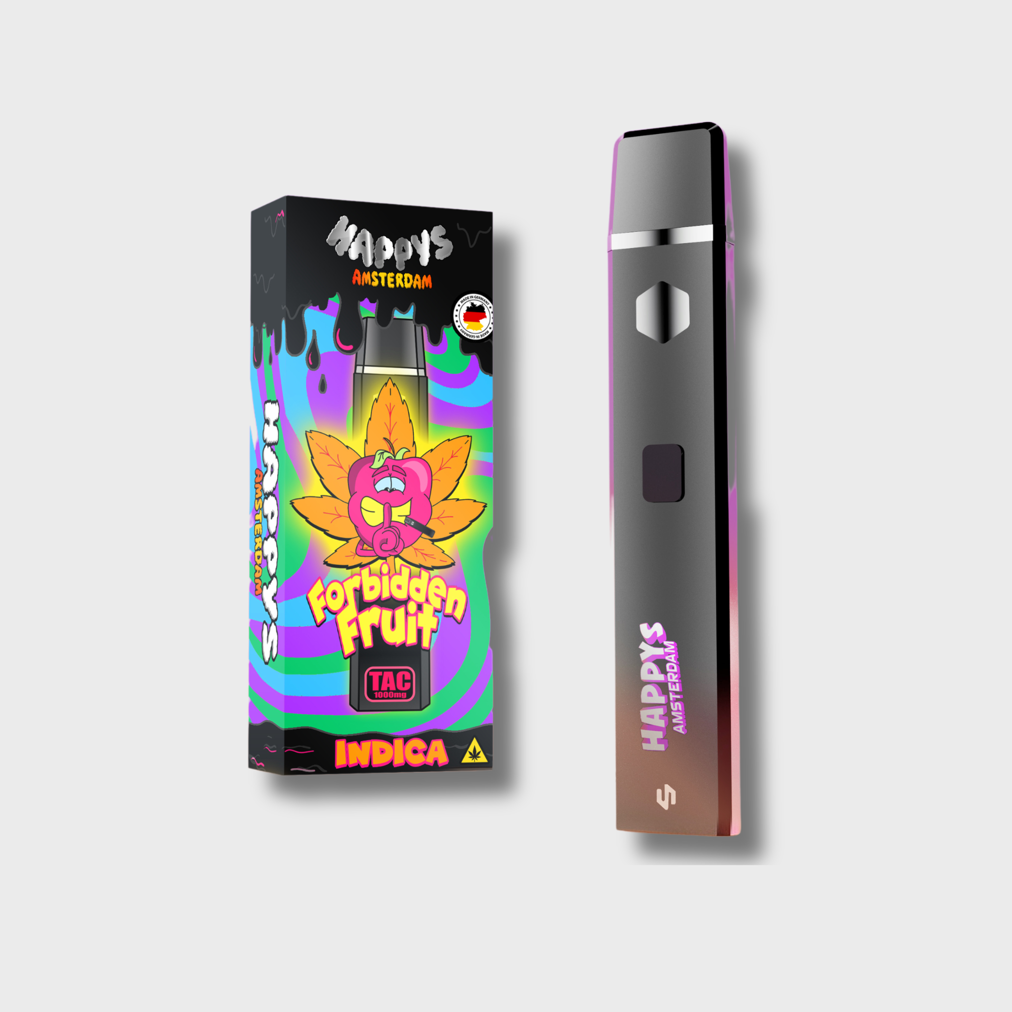 Happys Amsterdam Premium 1ml TAC Vape Forbidden Fruit - Indica